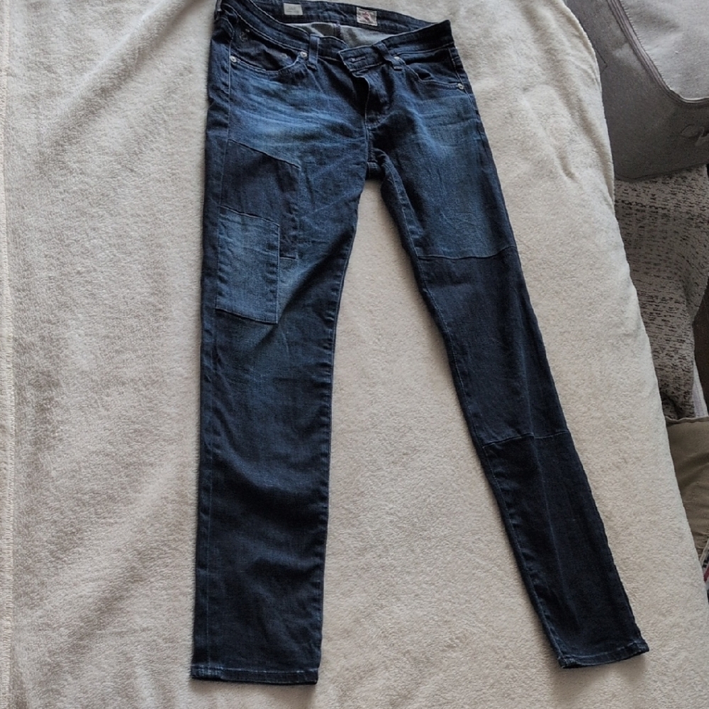 AG Adriano Goldschmied Dark Blue Women's Skinny Silt Cigarette Leg Jeans
